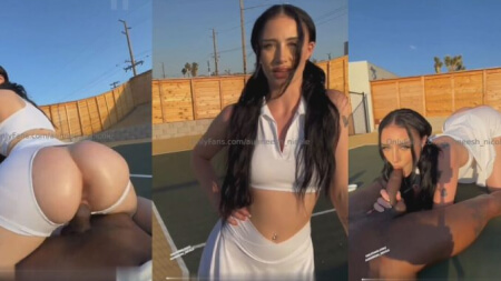 Auhneesh Nicole Sextape on Tennis Court White Girl BBC Porn Video Leaks Borntobefuck